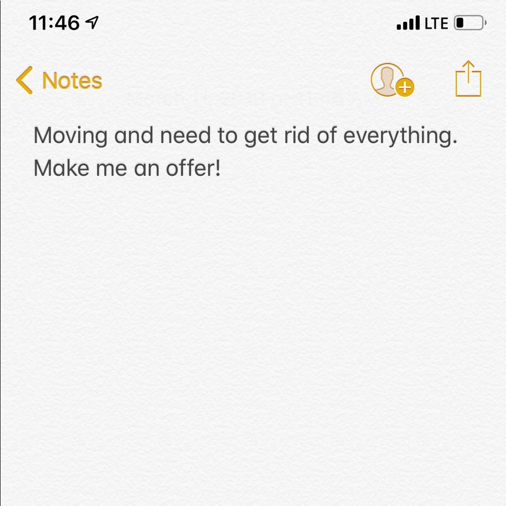 Make an offer- everything must go